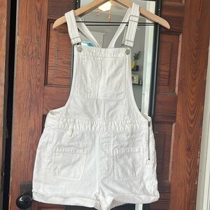 Madewell White Denim Overall Shorts